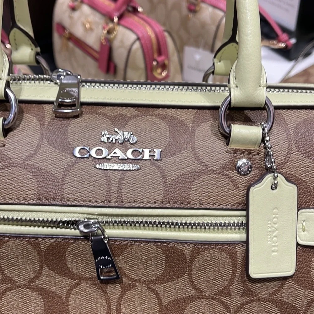 Coach Rowan Satchel In Signature Canvas
SV/Khaki/Pale Lime - Picture 11 of 16